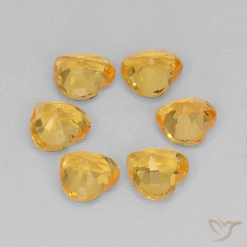 Gemme di Zaffiro Arancio Dorato Profondo naturale da 1.51 ct, Cuore, VS