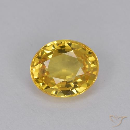 0.99ct Naturale Dorato Zaffiro, Ovale, VVS