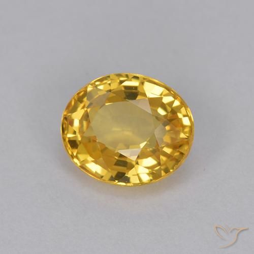 Zaffiro Dorato naturale da 0.99 ct, Ovale, VVS