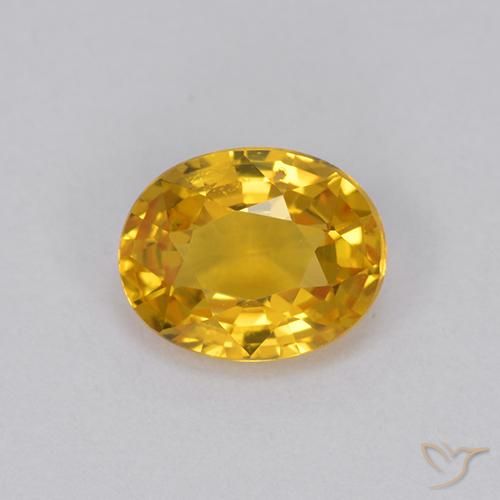 Zaffiro Dorato naturale da 0.98 ct, Ovale, VVS