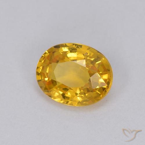 Zaffiro Dorato naturale da 0.98 ct, Ovale, VVS