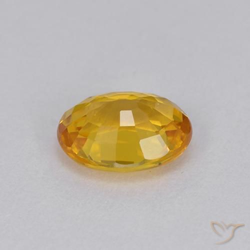 Zaffiro Dorato naturale da 0.98 ct, Ovale, VVS