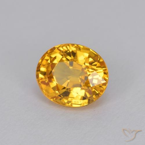 Zaffiro Dorato scuro naturale da 1.22 ct, Ovale, VVS