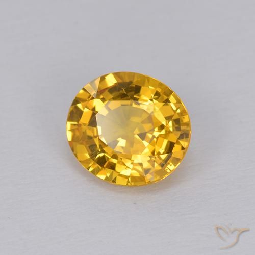 Zaffiro Dorato scuro naturale da 1.05 ct, Ovale, VVS-VS