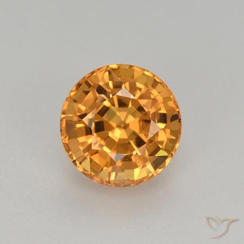 1.06ct Naturale Arancione scuro Zaffiro, Rotondo, VVS