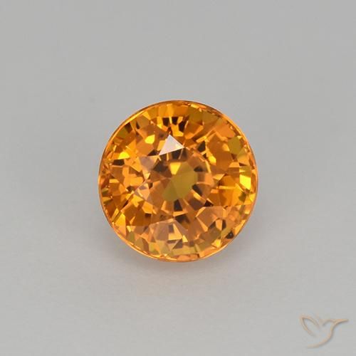 0.98ct Naturale Arancio intenso-OroG Zaffiro, Rotondo, VVS
