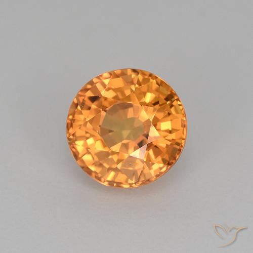 Zaffiro Arancione scuro naturale da 1.00 ct, Rotondo, VVS