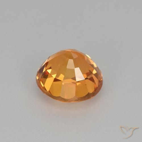 Zaffiro Arancione scuro naturale da 1.00 ct, Rotondo, VVS