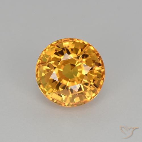1.06ct Naturale Arancio intenso-OroG Zaffiro, Rotondo, VVS