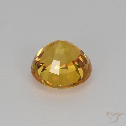 Zaffiro Arancio intenso-OroG naturale da 1.06 ct, Rotondo, VVS