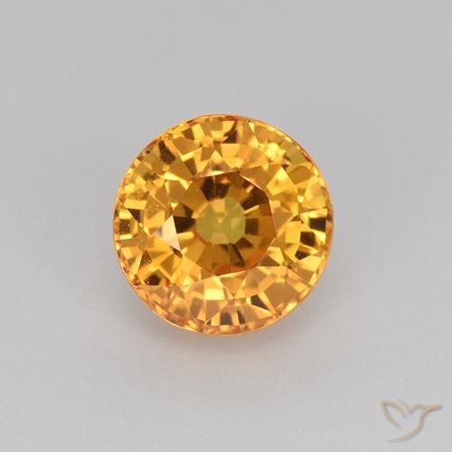 1.16ct Naturale Arancio Medio Zaffiro, Rotondo, VVS