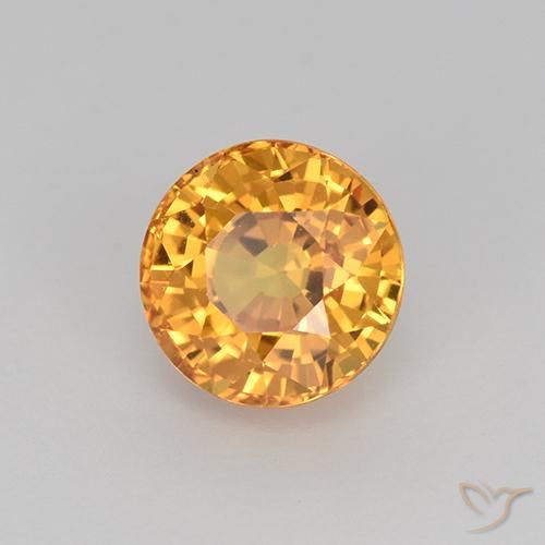 Zaffiro Arancio Medio naturale da 1.16 ct, Rotondo, VVS
