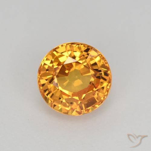 1.03ct Naturale Arancio Medio Zaffiro, Rotondo, VVS