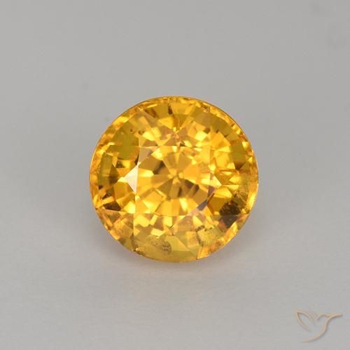 1.11ct Naturale Arancio Dorato Profondo Zaffiro, Rotondo, VVS-VS