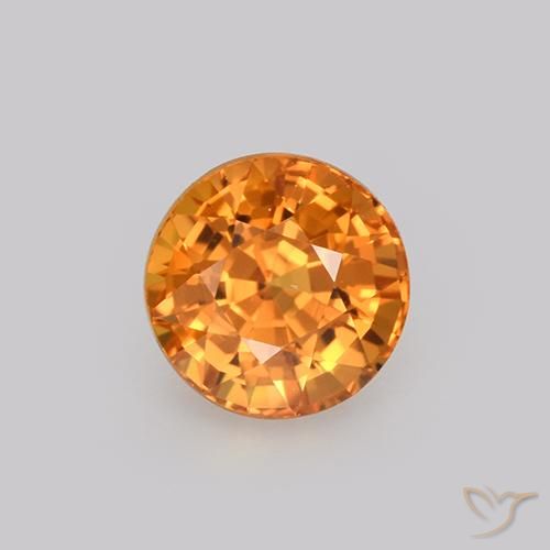 1.13ct Naturale Arancione scuro Zaffiro, Rotondo, VVS-VS