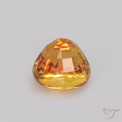Zaffiro Arancione scuro naturale da 1.13 ct, Rotondo, VVS-VS