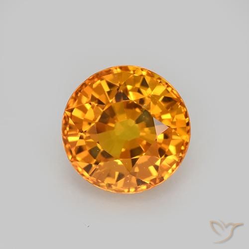 1.08ct Naturale Arancio intenso-OroG Zaffiro, Rotondo, VVS-VS, Photo A