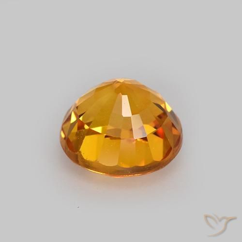 Zaffiro Arancio intenso-OroG naturale da 1.08 ct, Rotondo, VVS-VS