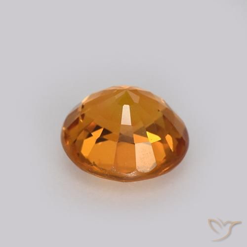 Zaffiro Arancio intenso-OroG naturale da 0.99 ct, Rotondo, VVS