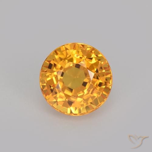 1.03ct Naturale Arancio Medio Zaffiro, Rotondo, VVS