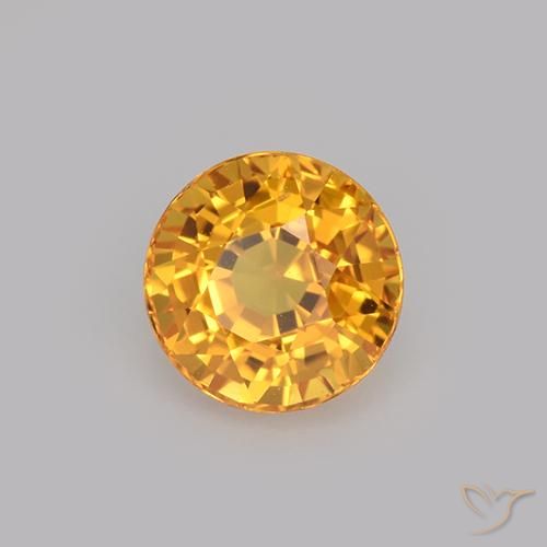 Zaffiro Arancio Medio naturale da 1.03 ct, Rotondo, VVS