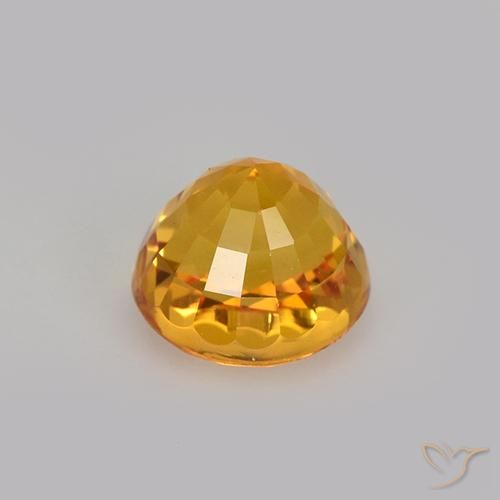 Zaffiro Arancio Medio naturale da 1.03 ct, Rotondo, VVS