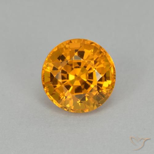1.00ct Naturale Arancio intenso-OroG Zaffiro, Rotondo, VVS