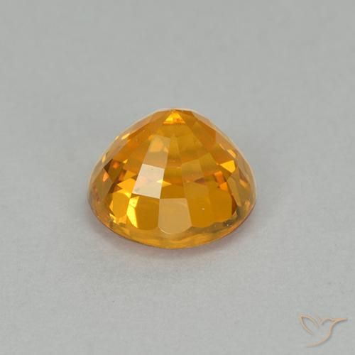 Zaffiro Arancio intenso-OroG naturale da 1.00 ct, Rotondo, VVS