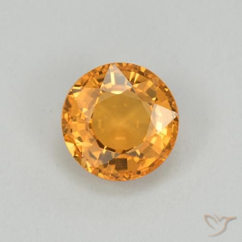 1.01ct Naturale Arancio Medio Zaffiro, Rotondo, VVS