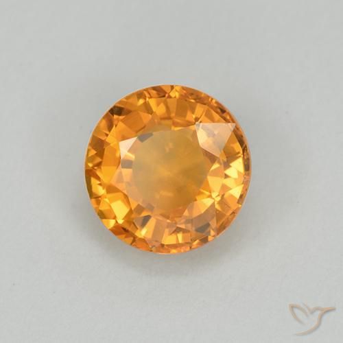 Zaffiro Arancio Medio naturale da 1.01 ct, Rotondo, VVS