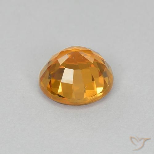 Zaffiro Arancio Medio naturale da 1.01 ct, Rotondo, VVS