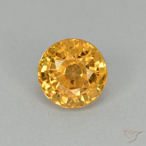1.05ct Naturale Dorato scuro Zaffiro, Rotondo, VVS