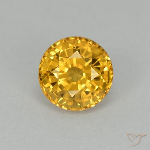 1.14ct Naturale Oro profondo Zaffiro, Rotondo, VVS
