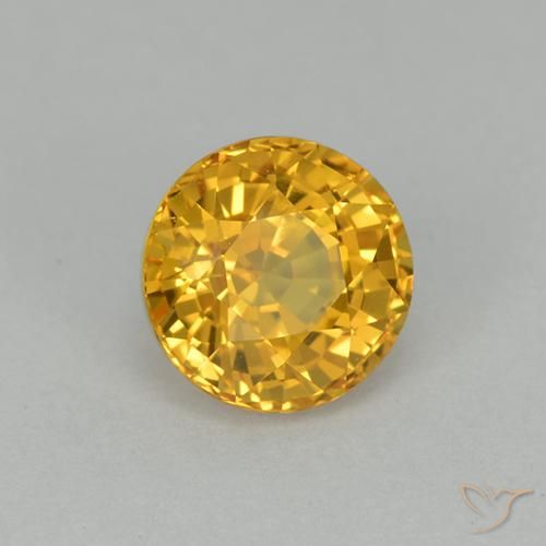 Zaffiro Oro profondo naturale da 1.14 ct, Rotondo, VVS