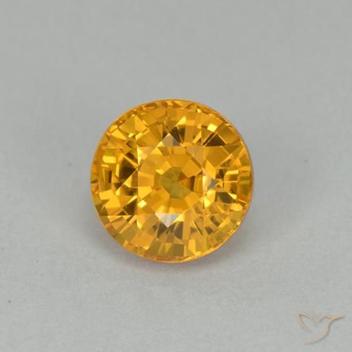 1.00ct Naturale Dorato scuro Zaffiro, Rotondo, VVS