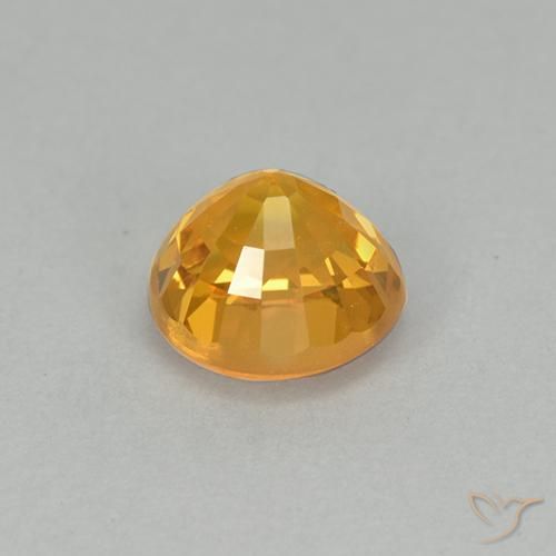 Zaffiro Dorato scuro naturale da 1.00 ct, Rotondo, VVS