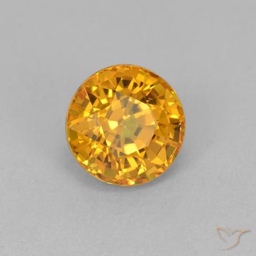 Zaffiro Arancio Dorato Profondo naturale da 1.02 ct, Rotondo, VVS