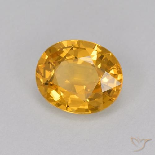 Zaffiro Dorato scuro naturale da 1.11 ct, Ovale, VVS
