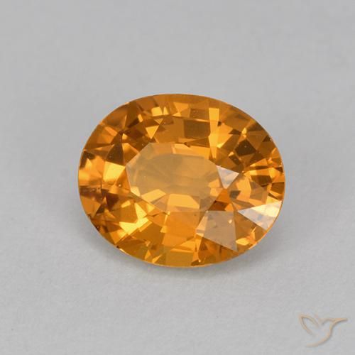 Zaffiro Arancio intenso-OroG naturale da 1.14 ct, Ovale, VVS