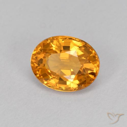 Zaffiro Arancio-Oro naturale da 1.03 ct, Ovale, VVS