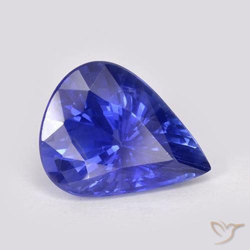 Zaffiro Intenso Viola Blu naturale da 4.38 ct, Forma a pera, VS
