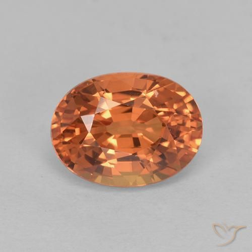 1.00ct Naturale Arancia Albicocca tiepida Warm Zaffiro, Ovale, VVS