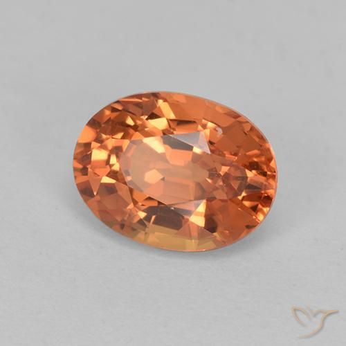 Zaffiro Arancia Albicocca tiepida Warm naturale da 1.00 ct, Taglio ovale, VVS