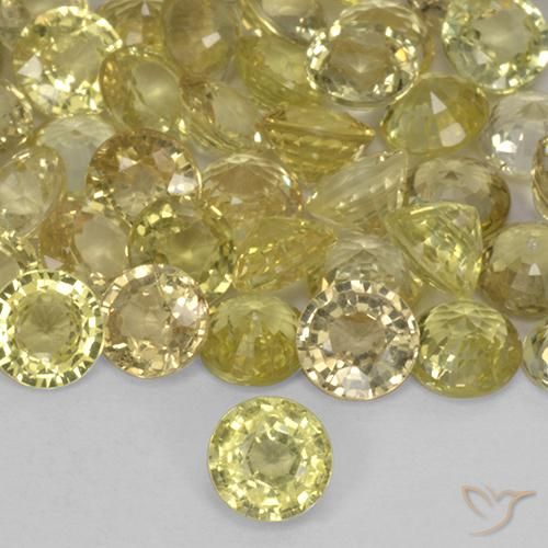 0.40ct Naturale Giallo pallido Zaffiro, Rotondo, VS