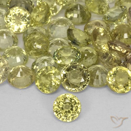 0.47ct Naturale Limone giallo Zaffiro, Rotondo, VS