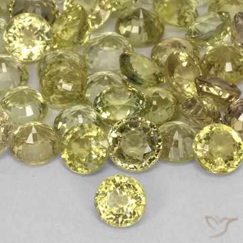 Zaffiro Limone giallo naturale da 0.47 ct, Rotondo, VS