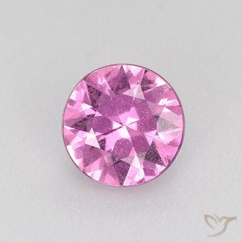 Zaffiro Viola-Rosa naturale da 0.55 ct, Rotondo, VS