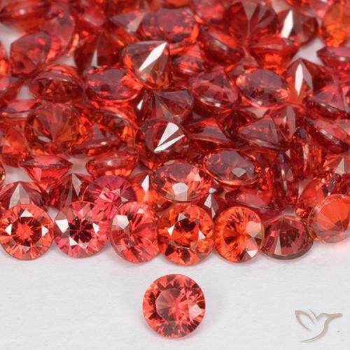 Zaffiro Rosso medio-scuro naturale da 0.14 ct, Rotondo, VS