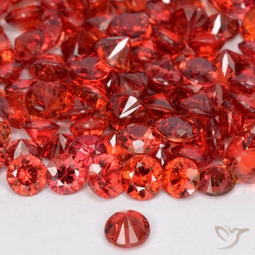 Zaffiro Rosso medio-scuro naturale da 0.14 ct, Rotondo, VS
