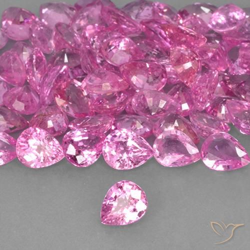 Zaffiro Rosa intenso naturale da 0.36 ct, Forma a pera, VVS-VS